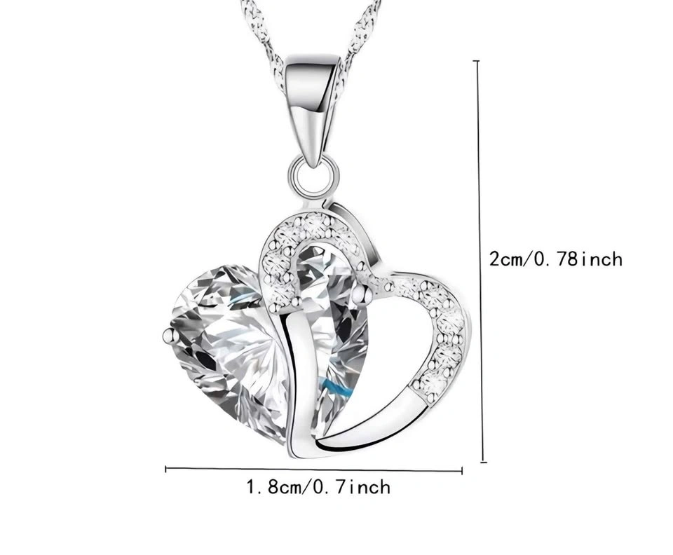 New Chic Rhinestone Blue Heart Pendant Necklace - photo 2