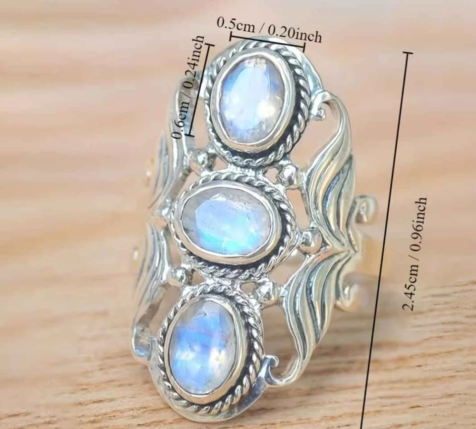 New Elegant Bohemian Ring w/ Egg Gemstone - Size 10 - photo 3