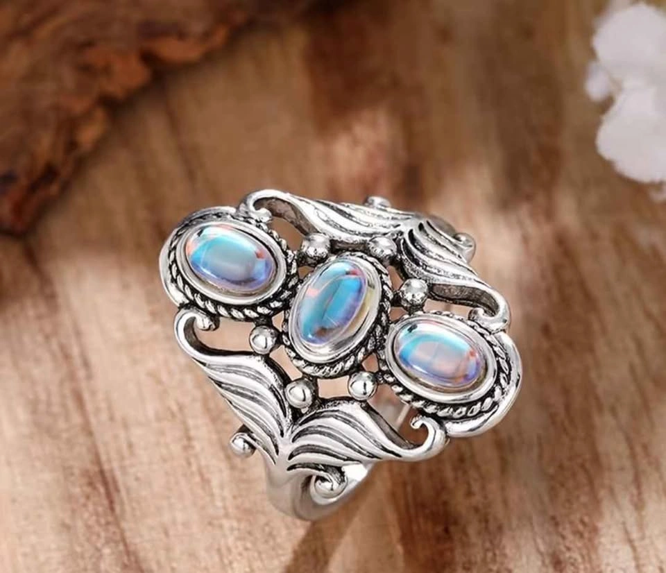 New Elegant Bohemian Ring w/ Egg Gemstone - Size 10 - photo 4