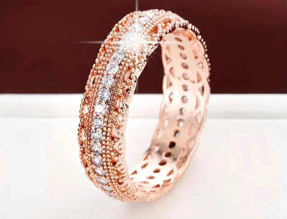 Stylish Zirconia Cutout Ring - Size 6