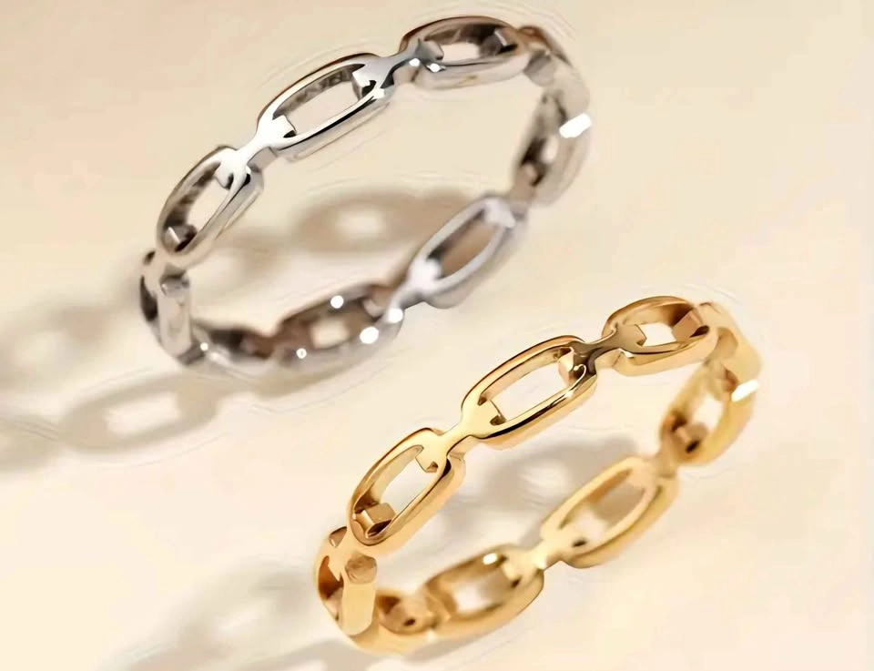 New 2pc Stainless Steel Minimalist Ring Set - Size 8