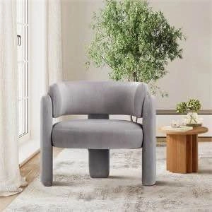 Brand new Accent Chair – Modern Grey Velvet