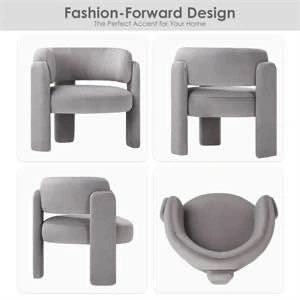 Brand new Accent Chair – Modern Grey Velvet - photo 3