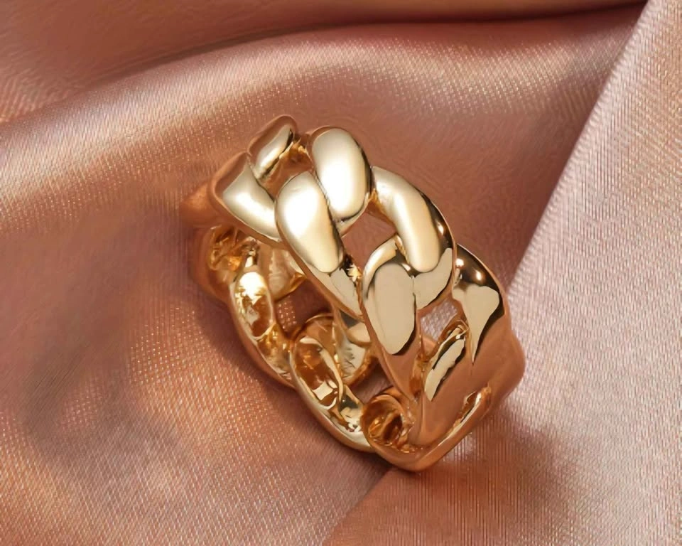 New Golden Chain Thumb Ring - Size 10 - photo 4