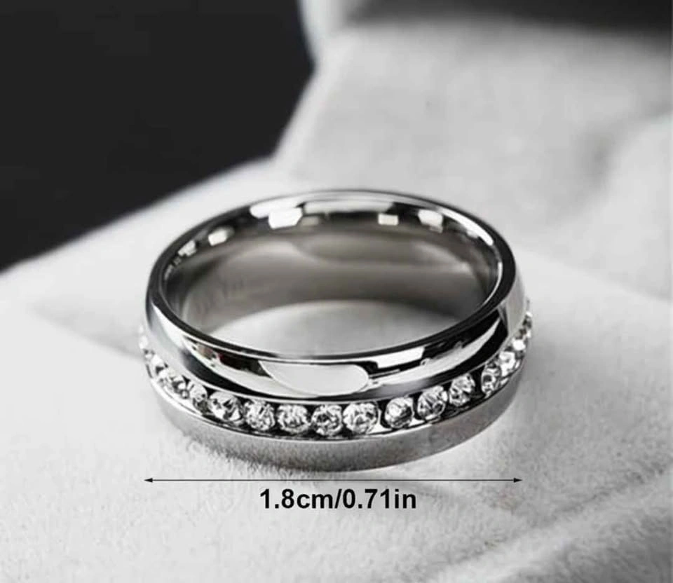 New Stylish Stainless Steel Ring with Cubic Zarconia - Size 10 - photo 2