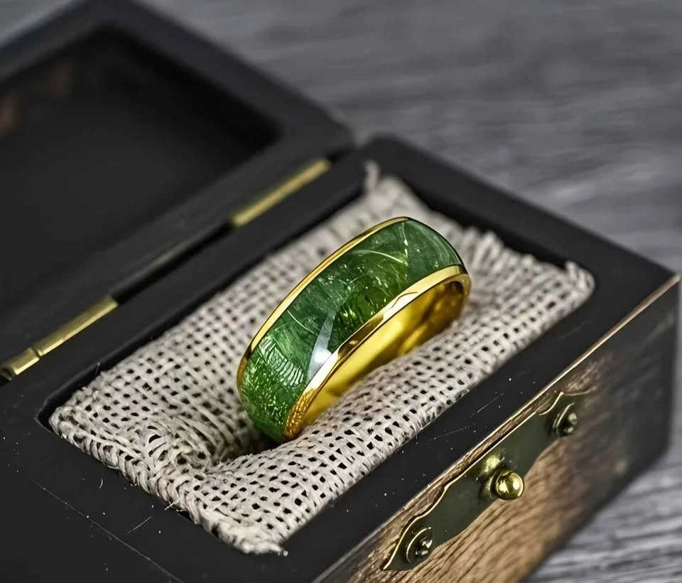 New Modern Golden with Marble Look Ring - Size 13 - photo 3