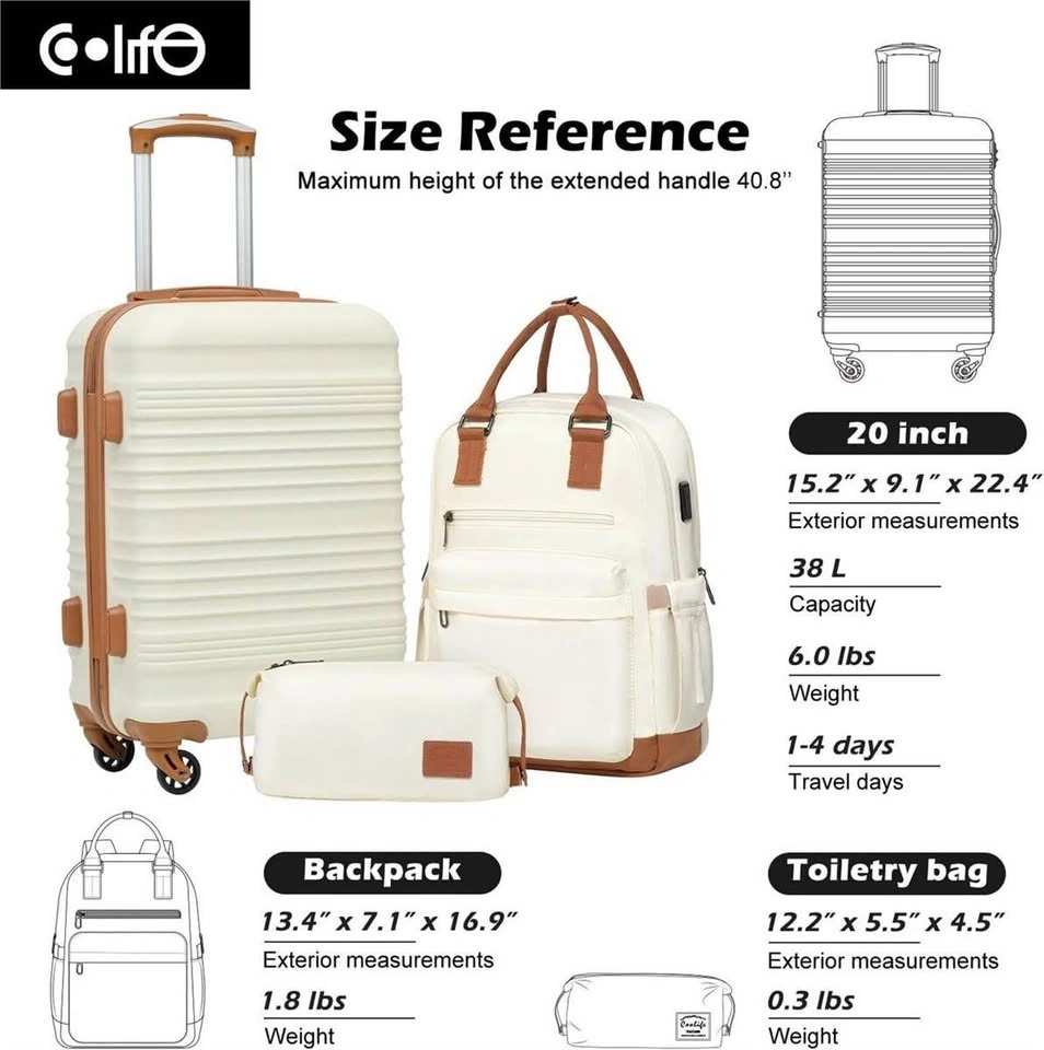 Brand New Coolife 3 Piece Luggage Set - photo 2