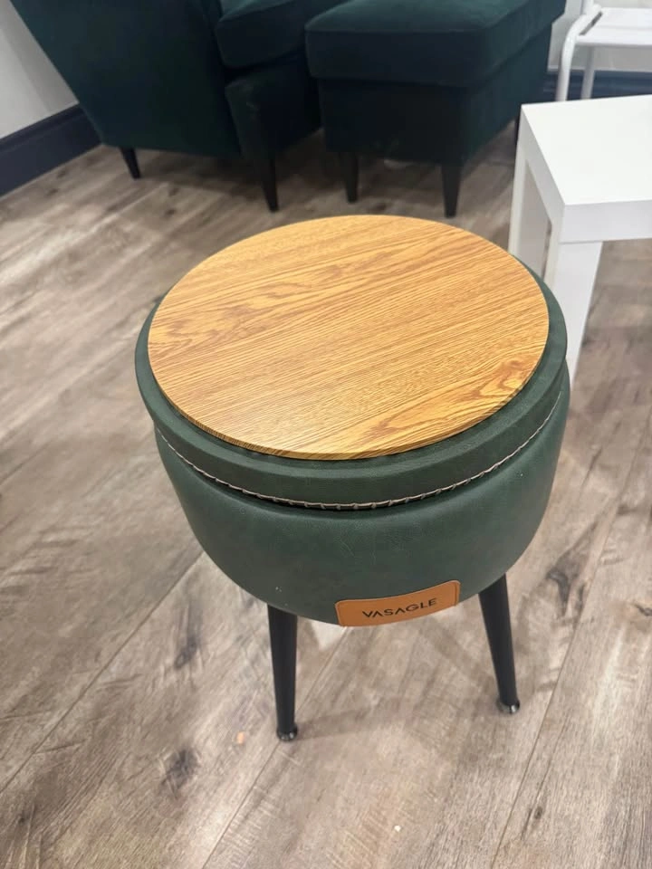 Dark Green Storage Ottoman / Stool with Flip Top - photo 2