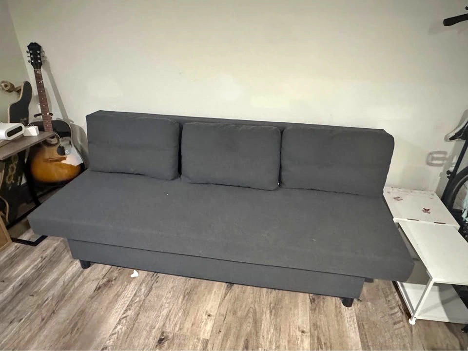 IKEA ALVDALEN Dark Grey Sofabed with Storage
