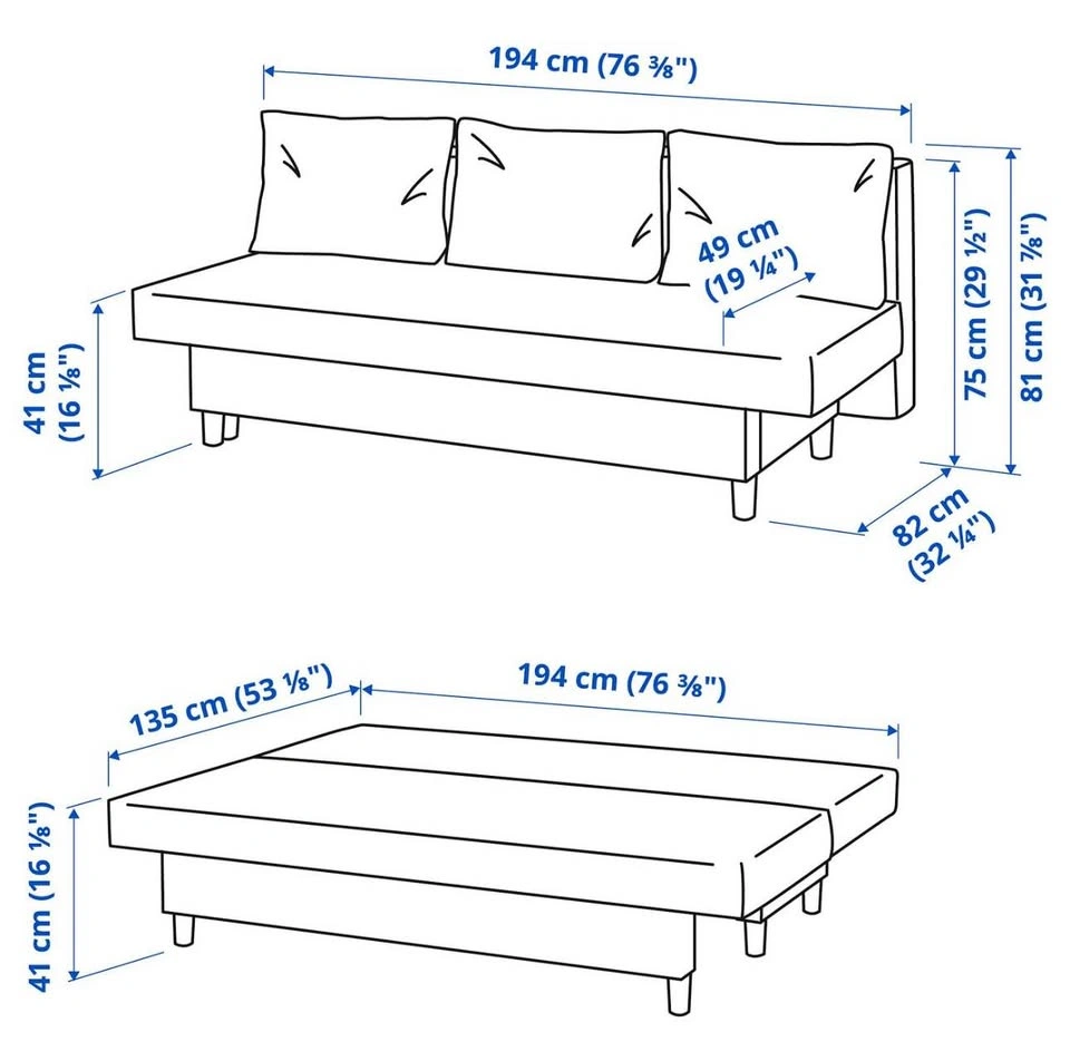 IKEA ALVDALEN Dark Grey Sofabed with Storage - photo 2