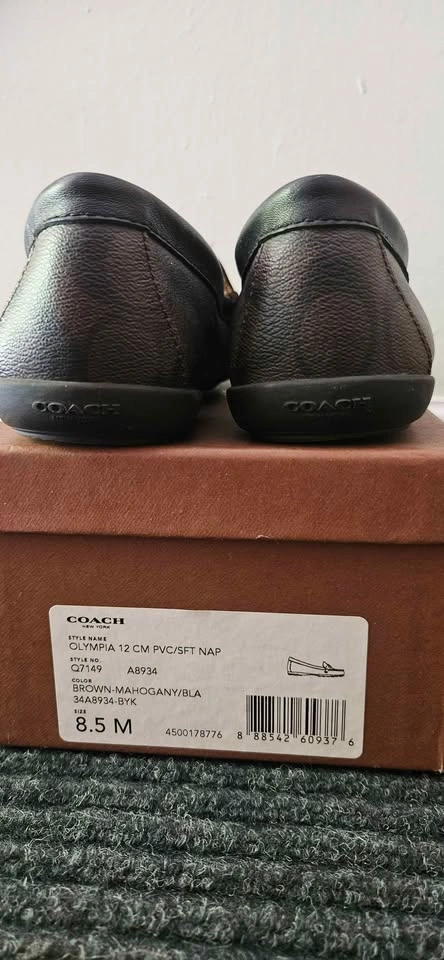 Coach Olympia Signature Jacquard Loafers Flats Shoes, Brown/Maho - photo 4
