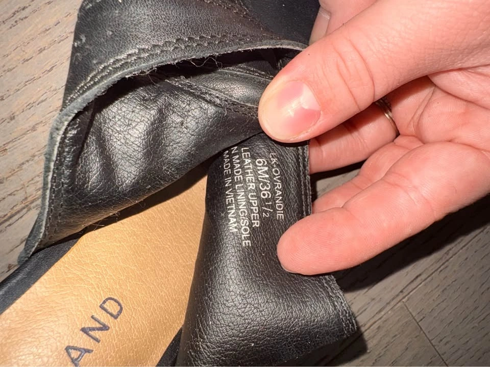 Lucky Brand Black Leather Slingback Peep Toe Heels Size 6 - photo 5