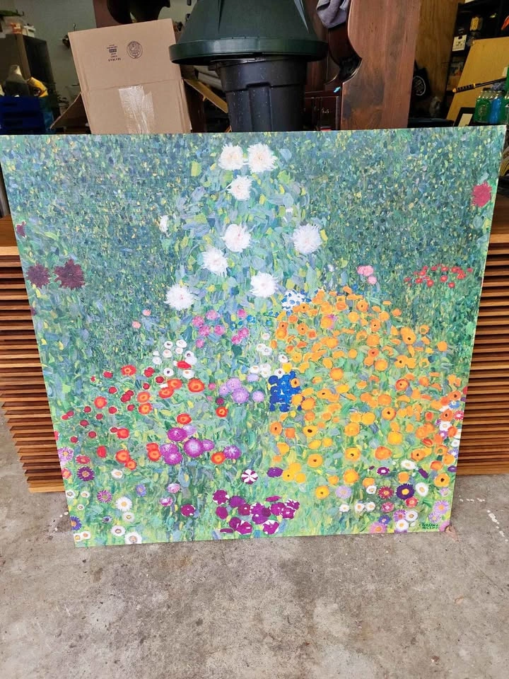 "Bauerngarten" (Farm Garden) by Gustav Klimt - 38x38 in.