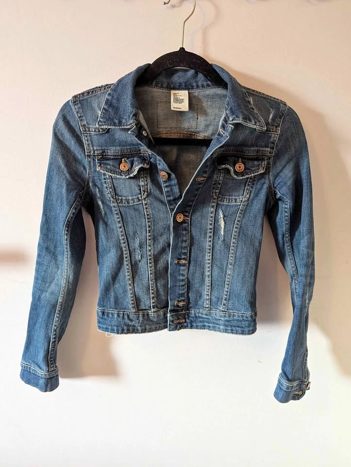 H&M denim jacket, 2, XS, Like New