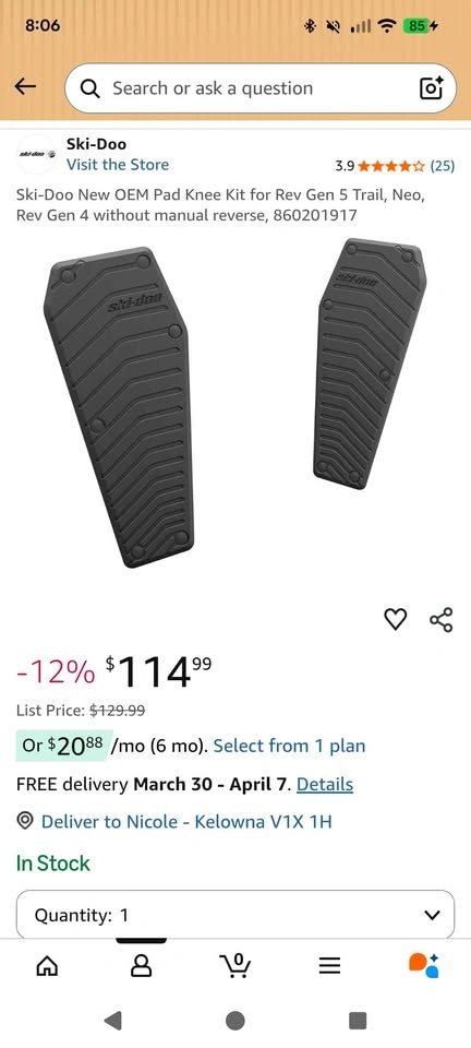 Ski doo knee pads - photo 2