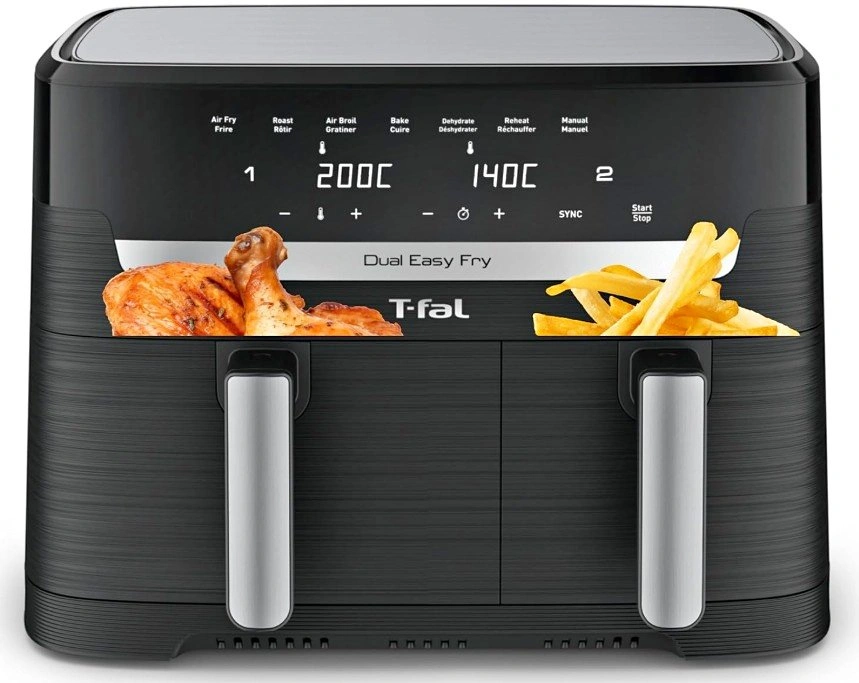 T-fal Dual Easy Fry XL Air Fryer 7-in-1, 2 Baskets