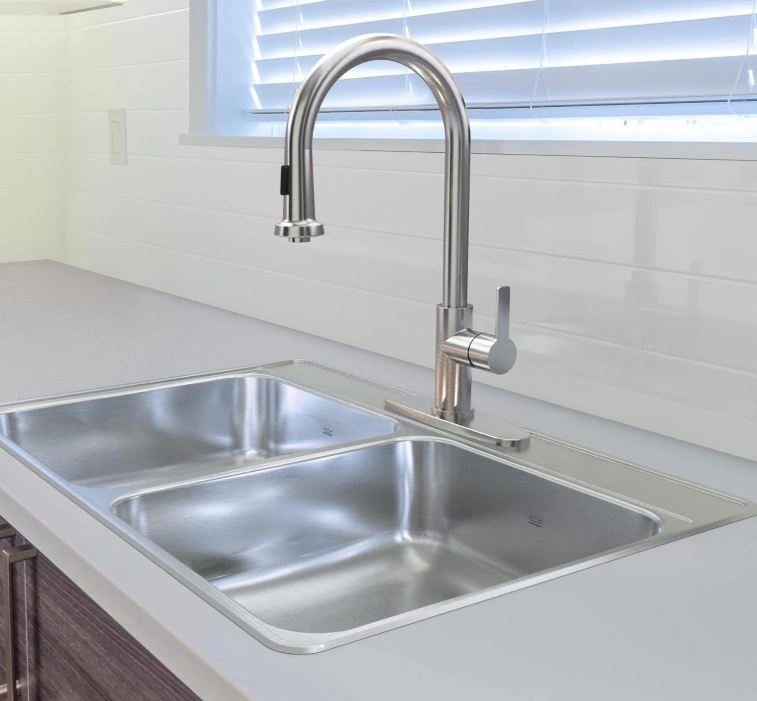 Drop in Double Bowl 3-Hole Stainless Steel Kitchen Sink, 33" x 2 - photo 3