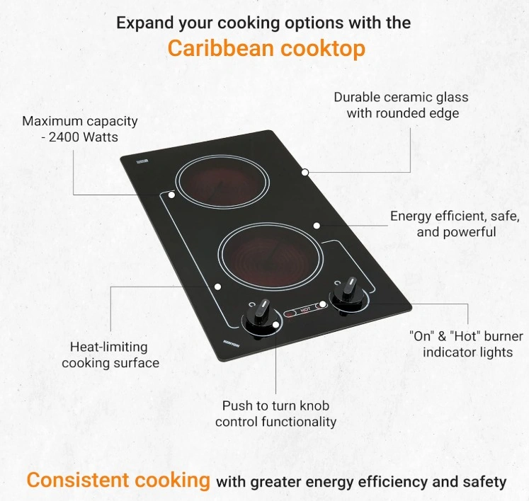 Kenyon 6-1/2" Caribbean 2-Burner Cooktop (New) - photo 5