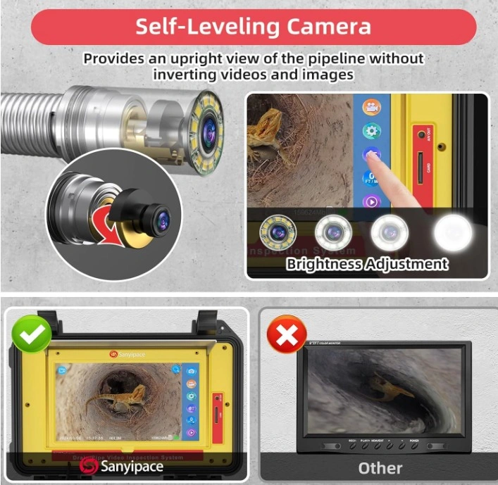 Sewer HD Inspection Camera, 10" Touch Screen, 512HZ Transmitter - photo 5