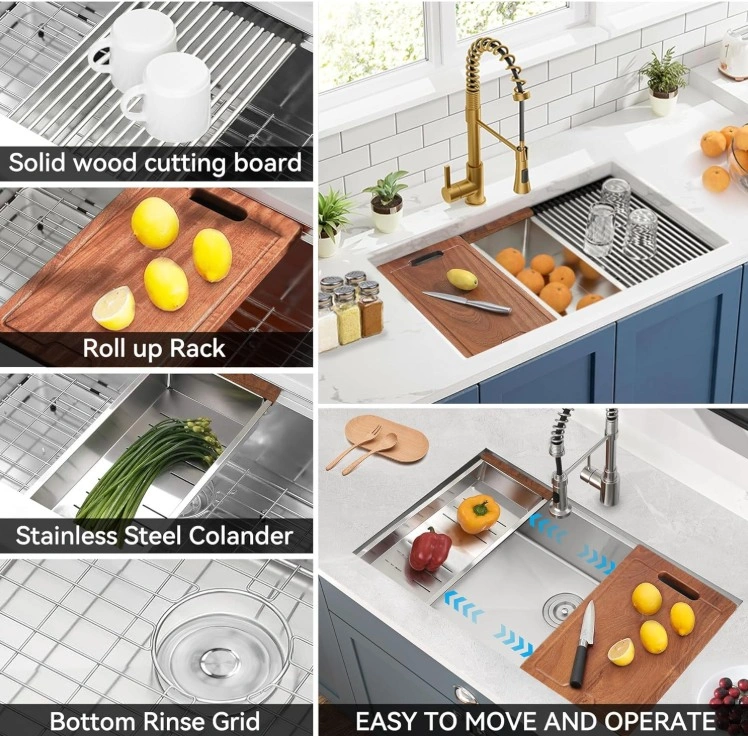 16 Gauge Undermount Stainless Steel Kitchen Sink - 32" L x 19" W - photo 3