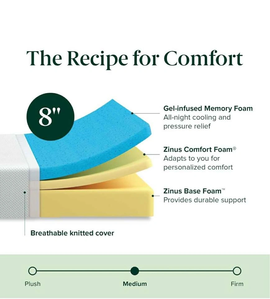 Queen Mattress - 8 Inch Green Tea Memory Foam - photo 4