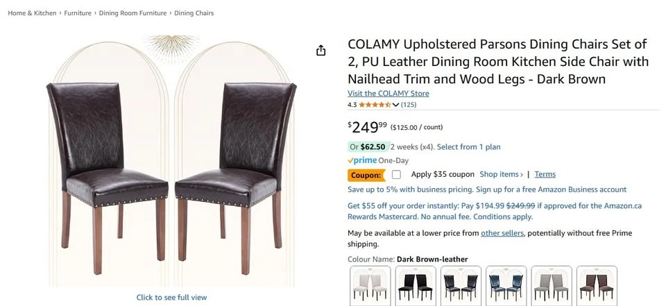 Upholstered Parsons Dining Chairs Set of 2 - photo 4