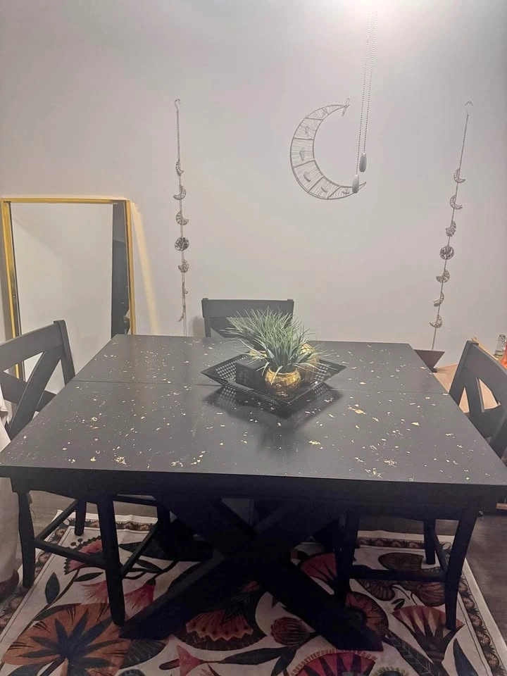 Black and gold dinette set