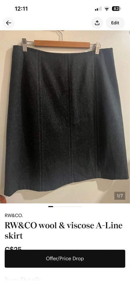 RW&CO Wool & Viscose A-Line Skirt - Size 12 - photo 2