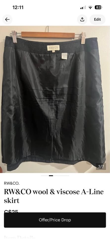 RW&CO Wool & Viscose A-Line Skirt - Size 12 - photo 3