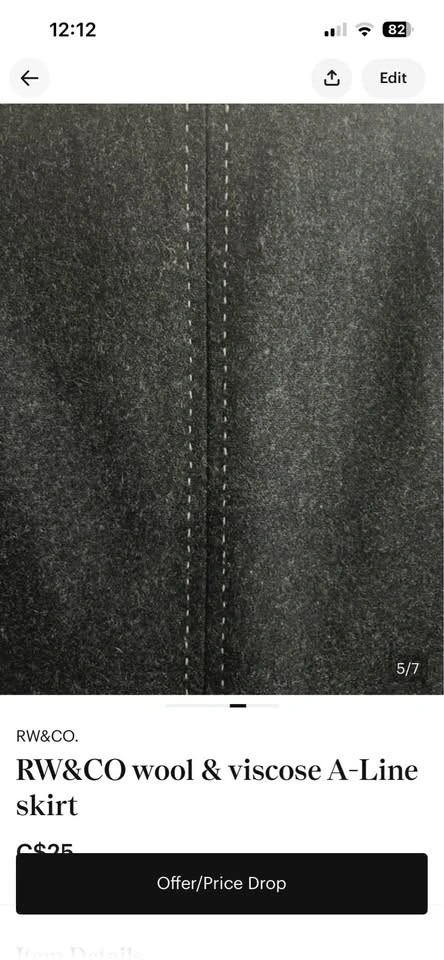 RW&CO Wool & Viscose A-Line Skirt - Size 12 - photo 5