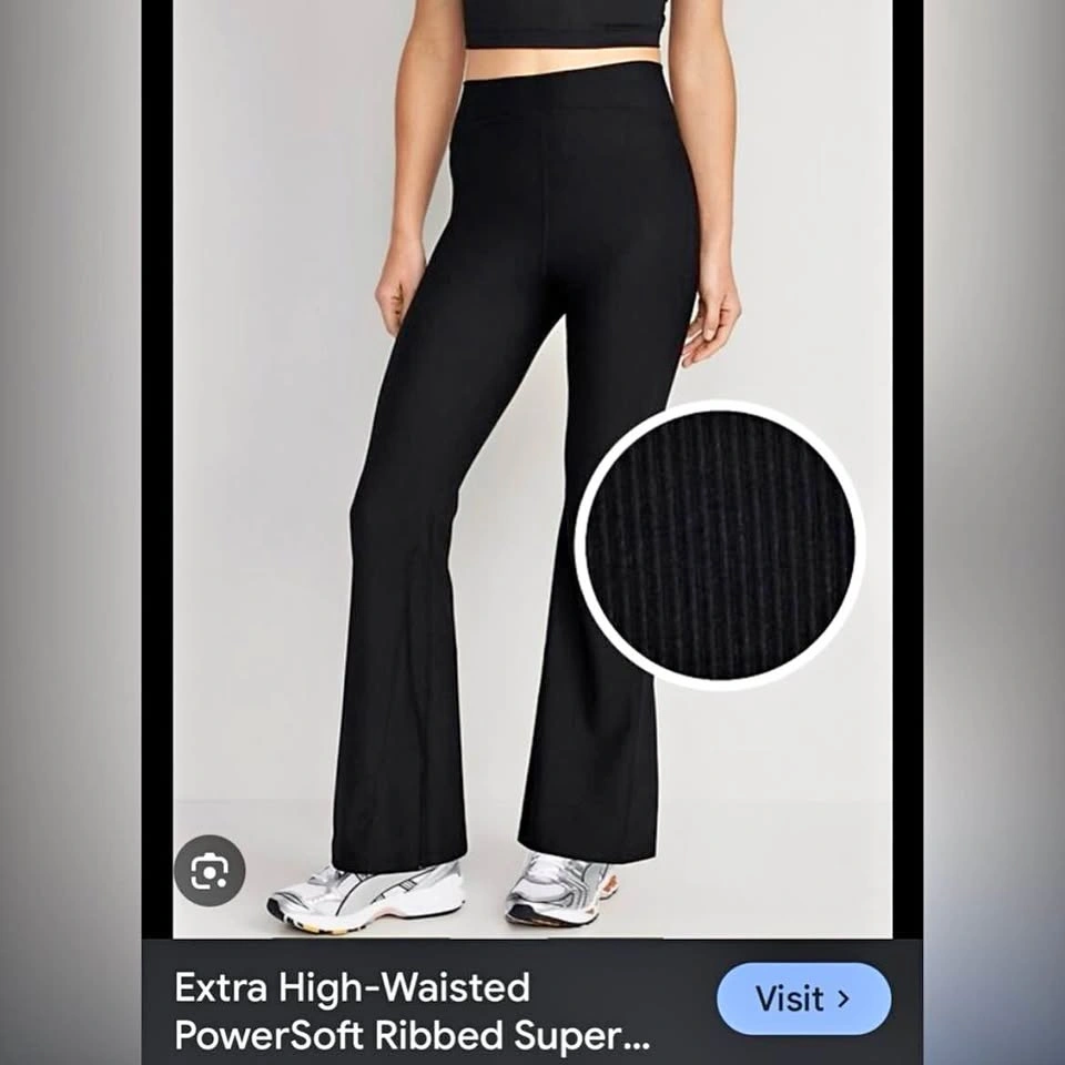 Old Navy Ribbed SuperFlare Leggings XL Black