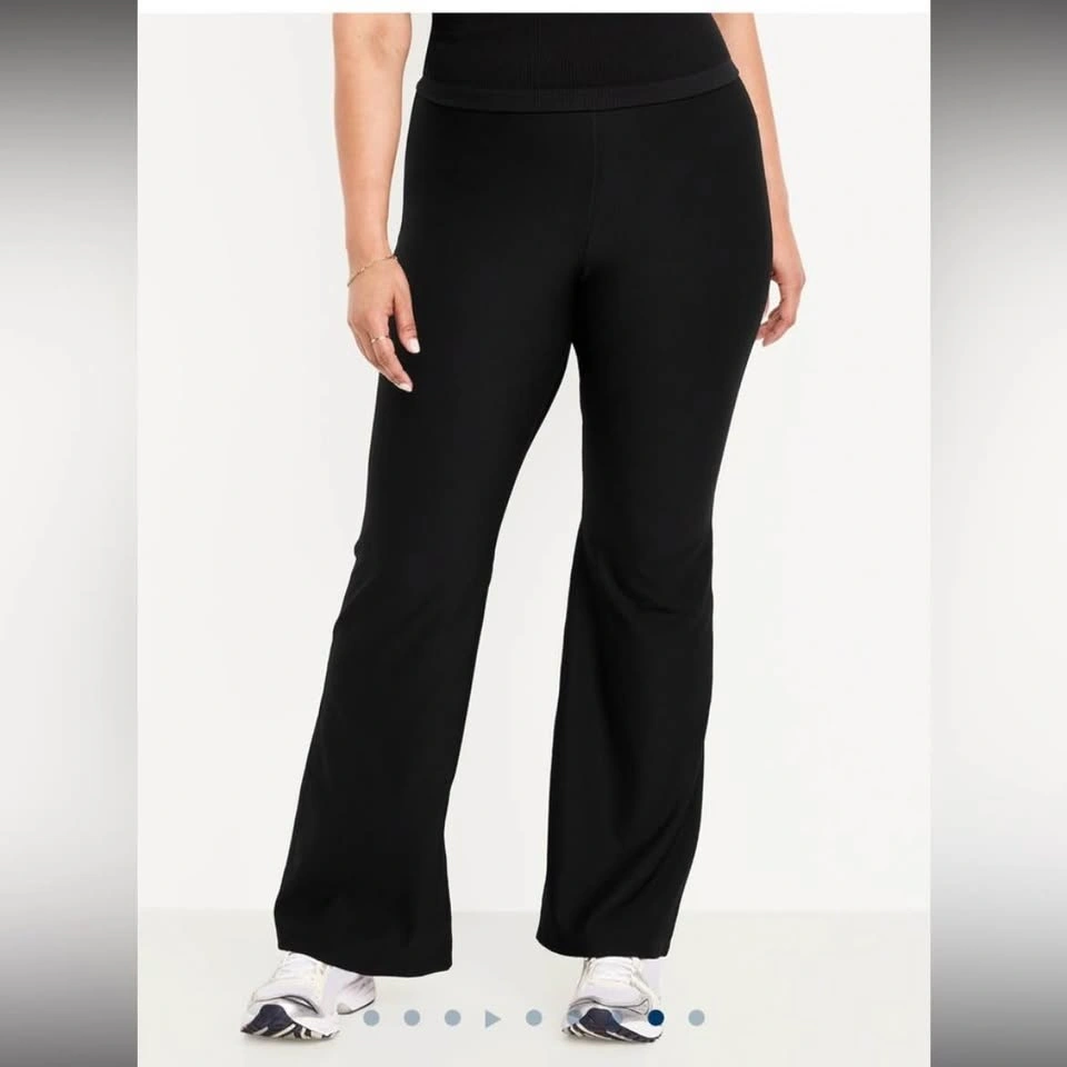 Old Navy PowerSoft Ribbed Flare Leggings XL Black - photo 3