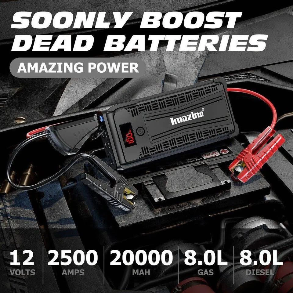 Imazing Portable Car Jump Starter - 2500A Peak - photo 2