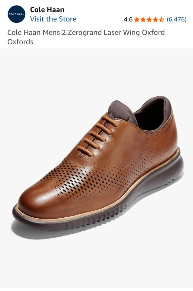 Cole Haan Mens 2.Zerogrand Laser Wing Oxford Size 9.5/42.5 eu - photo 4