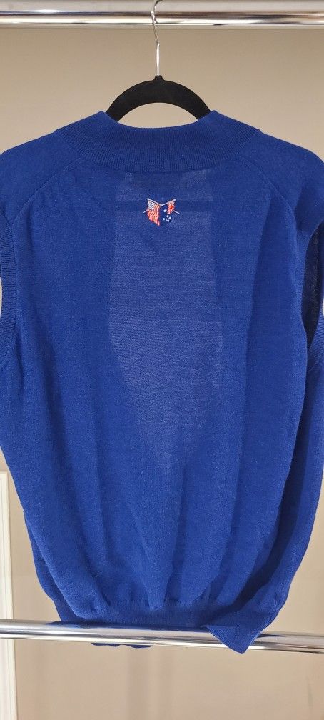 Peter Millar Men's Large Blue Full Zip Wool Sweater Vest - photo 5