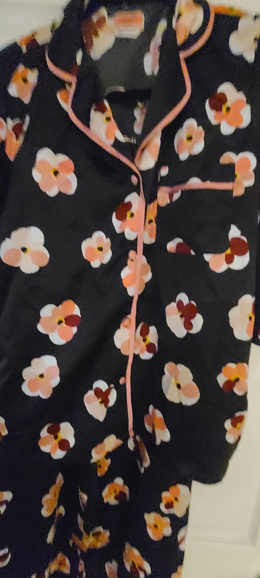 Kate Spade New York 2-Piece Silky Satin Floral Pajama Set SZ S - photo 3
