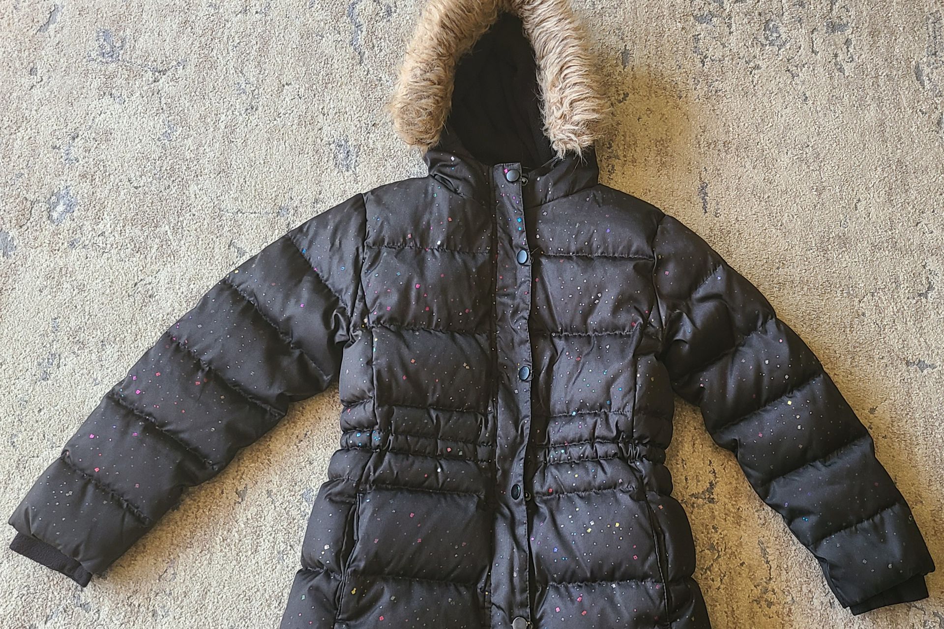 Eddie Bauer Black Goose Down Hooded Puffer Coat - Girls XS - photo 2