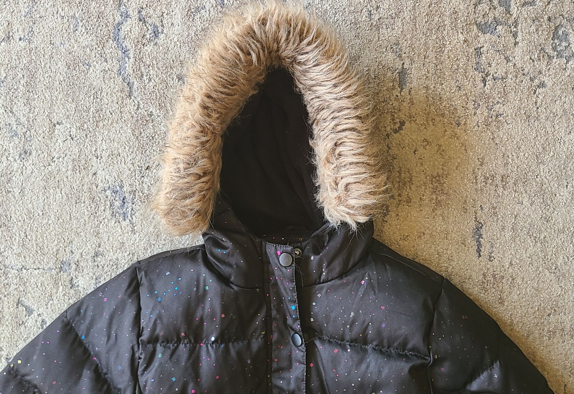 Eddie Bauer Black Goose Down Hooded Puffer Coat - Girls XS - photo 3