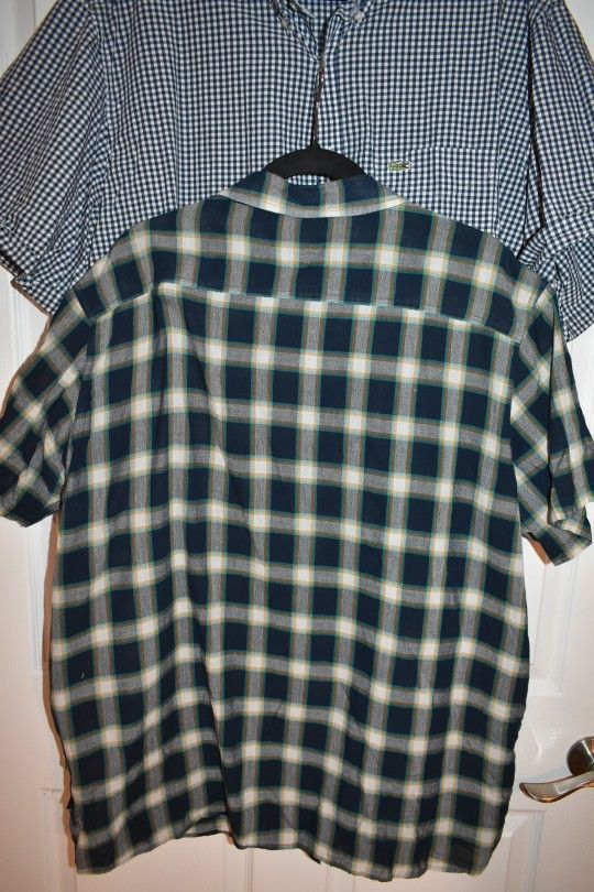 Lot 2 Lacoste Patagonia Men Navy Blue Short Sleeve Shirt SZ XXL - photo 4