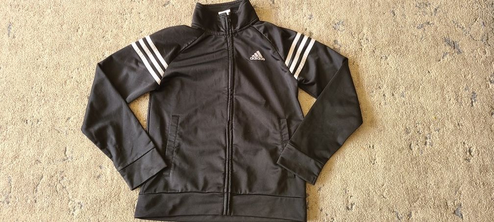 Adidas Girls Black Track Jacket SZ 10
