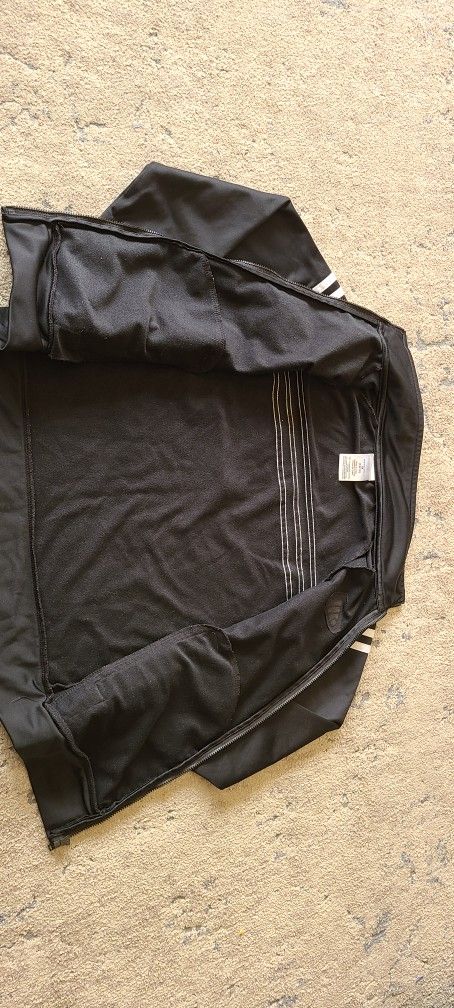 Adidas Girls Black Track Jacket SZ 10 - photo 3