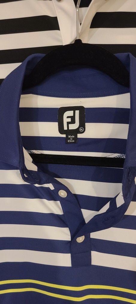 LOT 2 FootJoy Men Blue White Short Sleeve Golf Polo SZ XL - photo 3