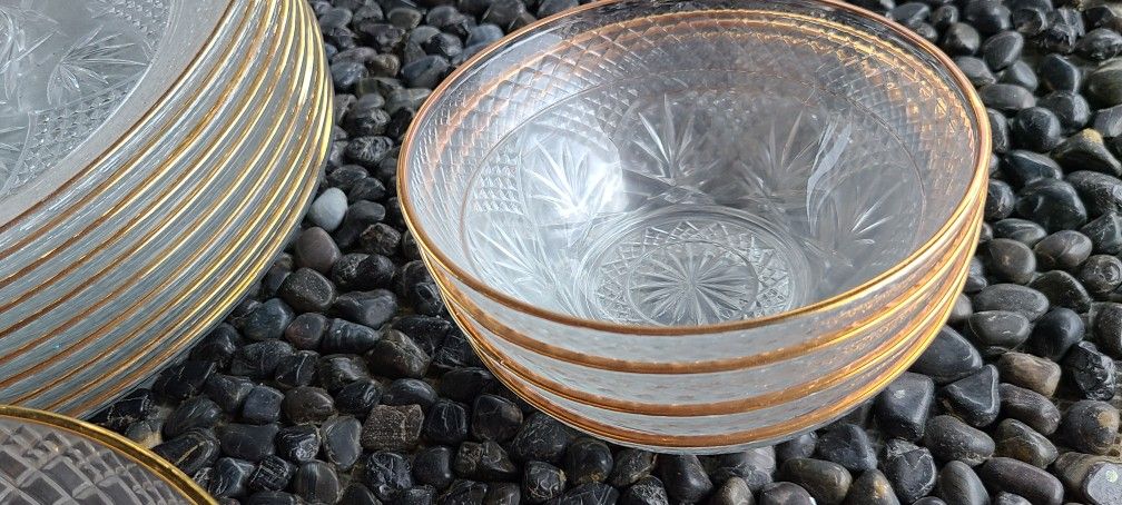 Cristal D'Arques Longchamp Gold Glass 27 Piece Plate Bowl - photo 4