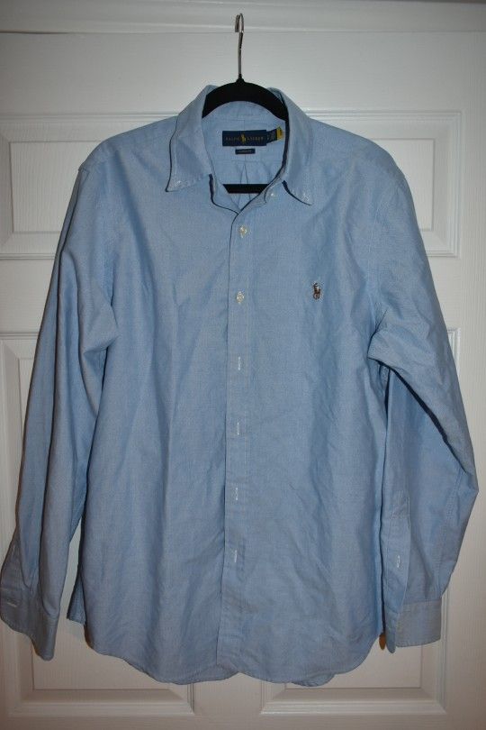 Ralph Lauren Men Blue Long Sleeve Classic Fit Shirt SZ L - photo 2