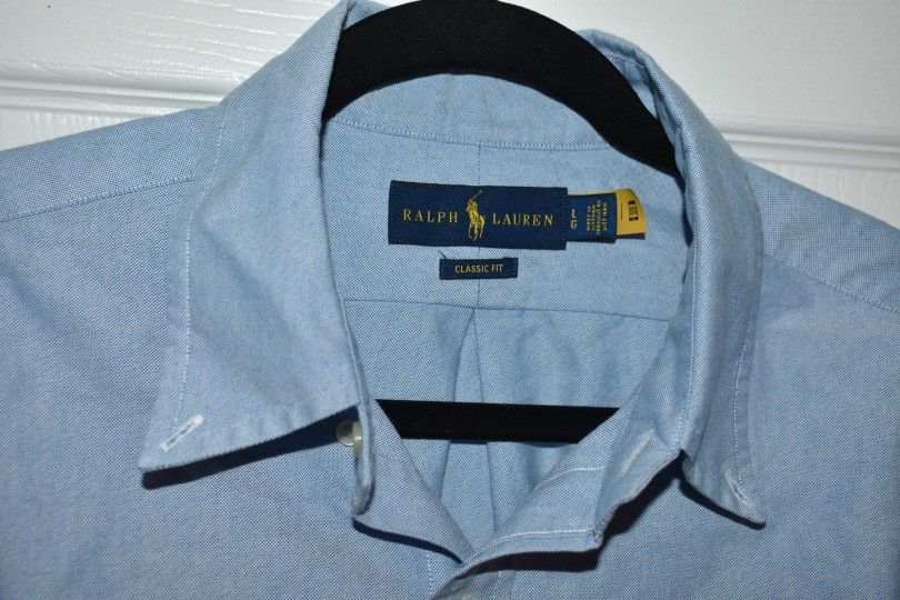 Ralph Lauren Men Blue Long Sleeve Classic Fit Shirt SZ L - photo 3