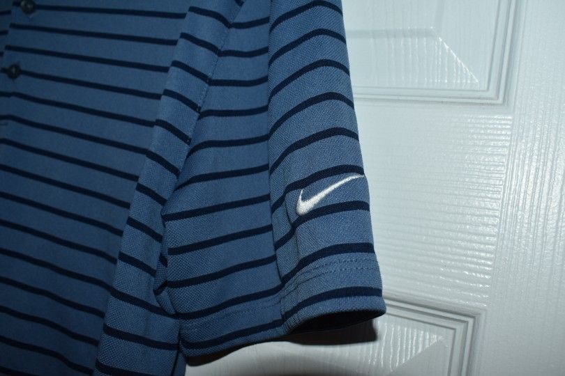 Nike Men Blue Stripe Short Sleeve Dri Fit Golf Polo SZ M - photo 3