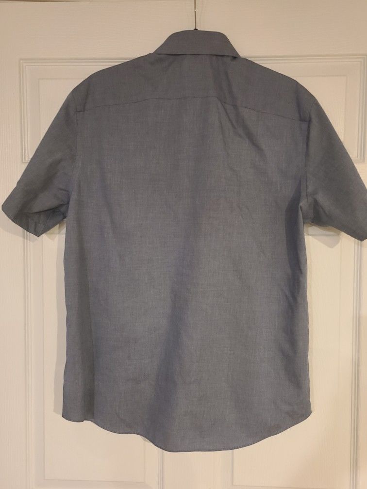 UNTUCKit Men's Blue Wrinkle-Free Short-Sleeve Petrus Shirt SZ L - photo 5