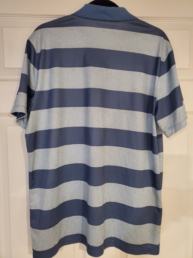 Nike Blue Stripe Short Sleeve Golf Polo - photo 4