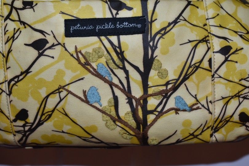 Petunia Pickle Bottom Diaper Bag Clutch Yellow & Brown Tree Desi - photo 2
