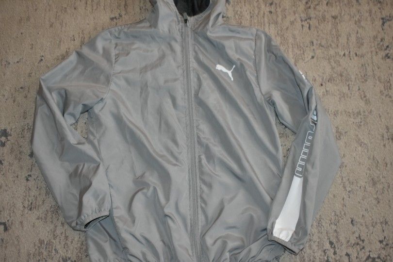 Puma Boys Gray Windbreaker Jacket SZ L - photo 2